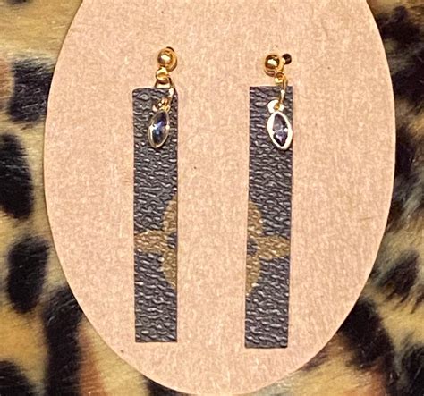 lv earing|upcycled Lv earrings.